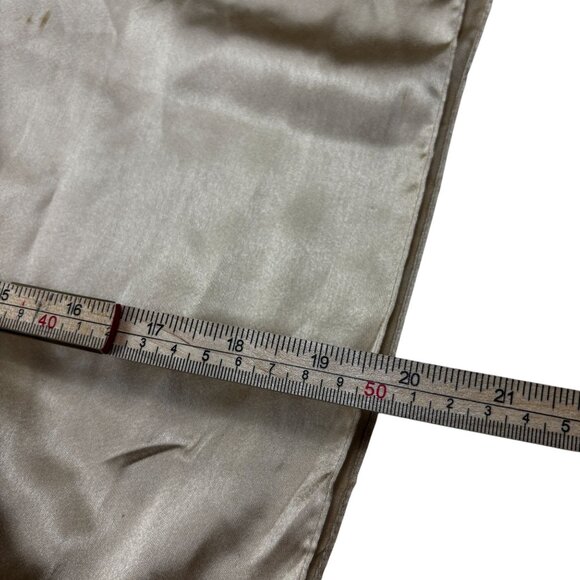 Metallic Gold Satin Evening Wrap With Fringe Edges - Picture 7 of 7